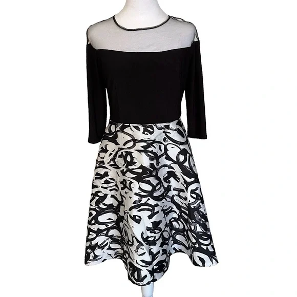R & M Richards | Dresses | Rm Richards Womens Black White Dress Fit Flare Knee Length Size 6p | Poshmark R & M Richards | Dresses | Rm Richards Womens Black White Dress Fit Flare Knee Length Size 6p | Poshmark